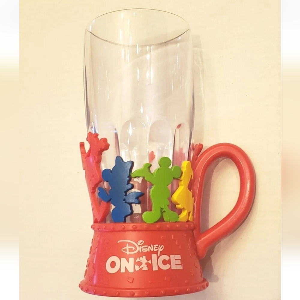 DISNEY ON ICE LIGHT UP MUG CUP SOUVENIR MICKEY  GOOFY DONALD MINNIE 9" EUC